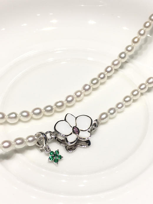 【私席真珠·新年盛宴】一口价·925银镶锆石无核淡水珍珠项链 3.5-5mm 商品图1