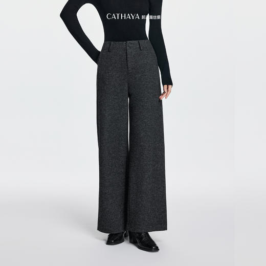 凯喜雅 【弧光裤】 毛呢直筒裤 商品图2