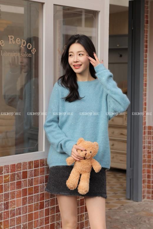 【门店同款】ENJOY冬季“暖冬知性”羊绒拉毛珠片针织上衣 168897579 商品图0