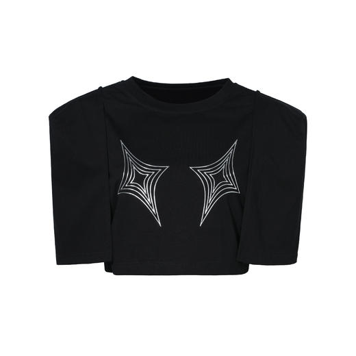 FTT FlyTheTruth四芒星陷阱设计感纯棉短袖T恤女夏季打底短款上衣 商品图4