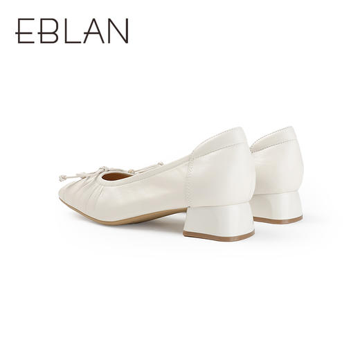 【上新】伊伴2026春季时尚百搭粗跟羊皮皮鞋法式优雅时装单鞋B26120716 商品图3