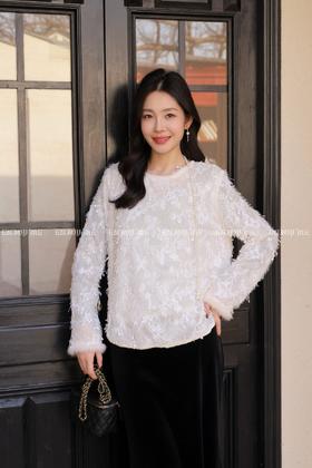 【门店同款】ENJOY冬季“烟火漫春”闪片绣花中式上衣 168995881