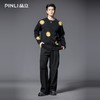 PINLI品立2025秋季新款男士宽松笑脸提花圆领套头针织衫毛衣上衣GD253110198 商品缩略图1