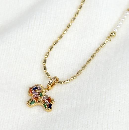 壁虎瑜伽【2601PJ461】 铜镀24K彩色小马吊坠项链（5天发货） 商品图4