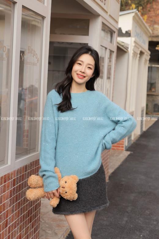 【门店同款】ENJOY冬季“暖冬知性”羊绒拉毛珠片针织上衣 168897579 商品图2