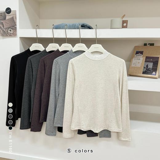 老米优品🎈福利款！3-5天。软糯山羊绒！《半高领克什米尔羊绒打底tee》磨毛工艺，温暖打底衫~奶油慕斯般柔和舒服！T260105A 商品图1