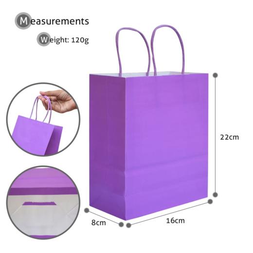 【24个】美国 Zufera 彩色牛皮纸袋 礼品手提袋 22*16*8cm 商品图4