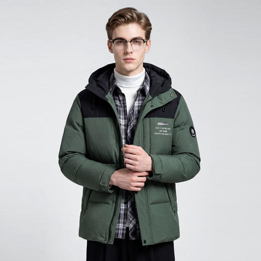 【鸭绒】圣得西2025年冬季男士温暖舒适羽绒服防风保暖连帽外套 商品图3