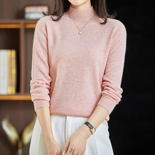 丁摩 山羊绒羊毛半高领毛衣打底衫2856WX153 商品图8