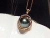 【私席真珠·新年盛宴】18k金镶钻大溪地黑珍珠吊坠 14-15mm 商品缩略图0