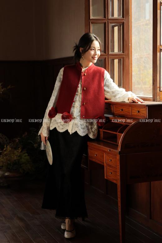 【门店同款】ENJOY冬季“烟火漫春”霜月薄纱中式上衣 168995857 商品图1