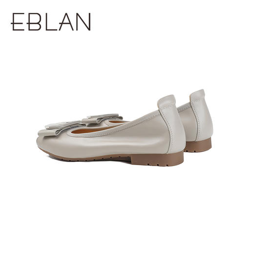 【上新】伊伴2026春季双拼方扣舒软一脚蹬牛皮低跟单鞋舒软便鞋B26118202 商品图3