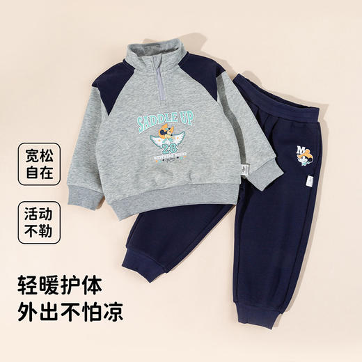 迪士尼男童童装卫衣卫裤运动休闲套装舒适耐磨宽松儿童套装两件套新款ZD1FT015 商品图5