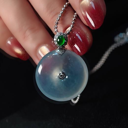 18K 金镶嵌翡翠平安扣 商品图2