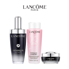【1210跨境仓发货】Lancome兰蔻新版三件套 小黑瓶精华100ml+小黑瓶眼霜15ml+新版粉水400ml