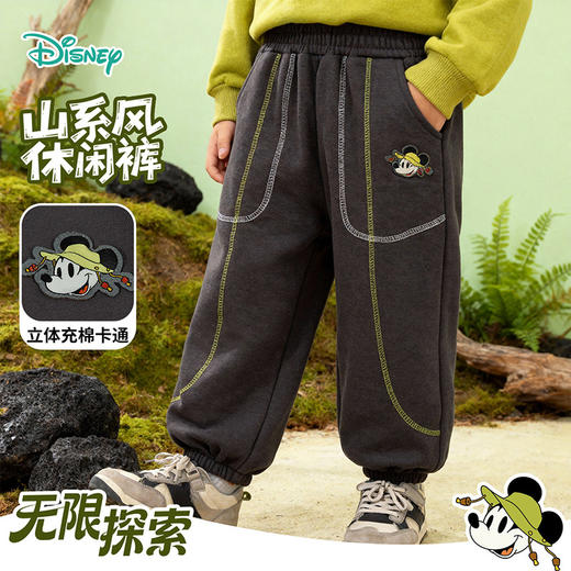 迪士尼（Disney）童装男童束脚长裤潮流帅气束脚运动山系风卫裤2026春季新款裤子ZD1FK002 商品图3