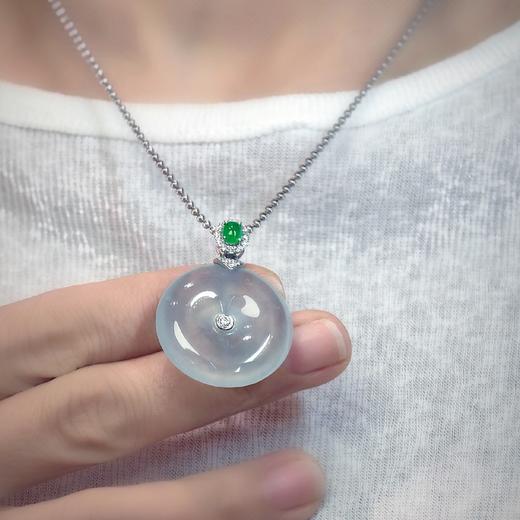 18K 金镶嵌翡翠平安扣 商品图4