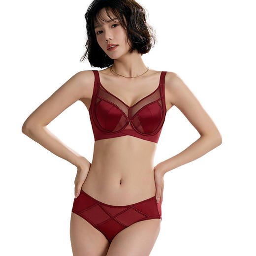 【超美新品❗️桑蚕丝莫代尔蕾丝内衣】17种氨基酸，就像給胸部數上“液体面膜"，零感•无痕•滋养！7A级女薄D杯大胸显小调整型上托聚拢防下垂大码文胸胖mm文胸套装新年马年本命年 商品图13
