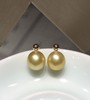 【私席真珠·新年盛宴】18k金镶南洋金珍珠耳针 9-10mm 椭圆 商品缩略图0