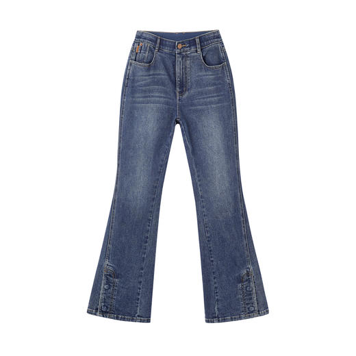 谜底喇叭牛仔裤九分裤2026春季新品复古开叉修饰腿型女261MJ0049 商品图4