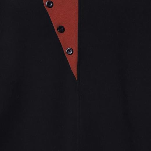 26T09SDSA秋冬新款痞帅男装时尚简约拼接撞色斜纽扣翻领长袖T恤百搭 商品图3