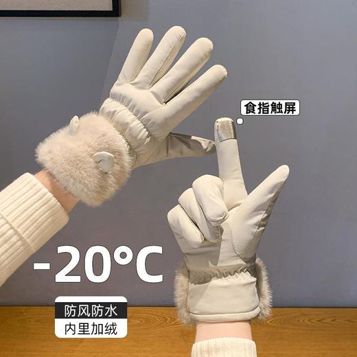 冬季新款手套女骑车保暖可触屏骑行电动车加绒防寒东北防风冬 商品图0