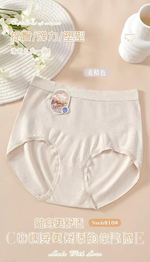 女士彩纱中大版无缝高弹力舒适内裤6810 商品图3