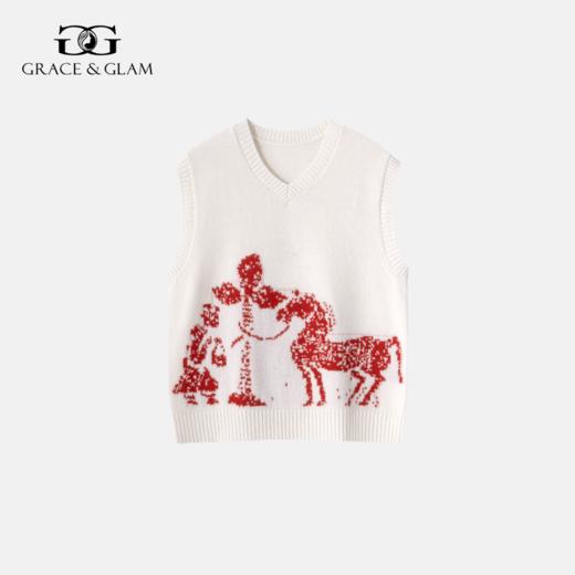 5天内发货 100%羊毛 骏雅提花V领马甲 A-5749 商品图1