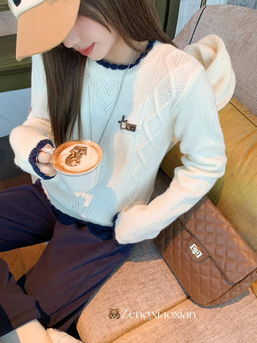 <曾小咸推荐>现货秒杀 ！微信超特价！韩系撞色边针织衫 日常189.99 立减100 秒杀89.99！！ 商品图10