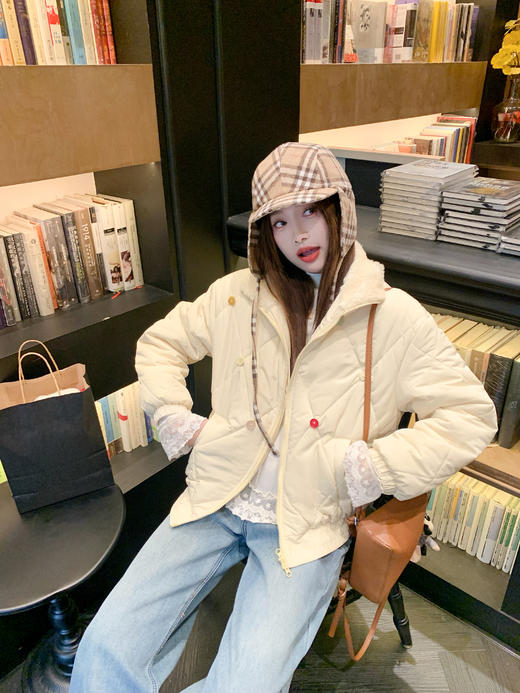 <曾小咸推荐>现货秒杀 ！微信超特价！韩系立领菱格棉衣外套 日常279.99 立减150 秒杀129.99！！ 商品图14