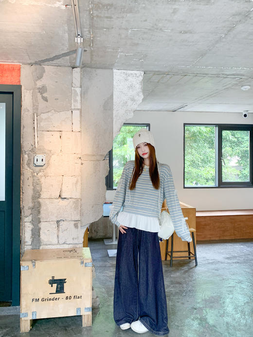 <曾小咸推荐>现货秒杀 ！微信超特价！撞色条纹拼接长袖 日常199.99 立减110 秒杀89.99！！ 商品图9