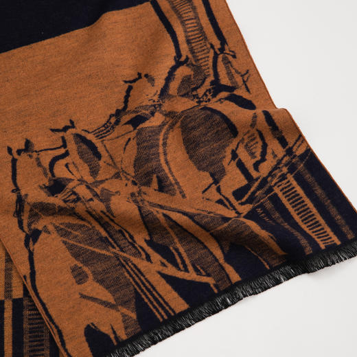 万事利 好事成双【瑞马踏金】礼盒两条装 蚕丝丝绒围巾保暖外搭送礼自用 商品图8