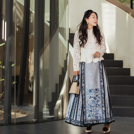 【林栖设计小店】【马面裙好搭档】蕾丝花影|新中式荷叶边拼接2026早春新款外套上衣1961113 商品图6