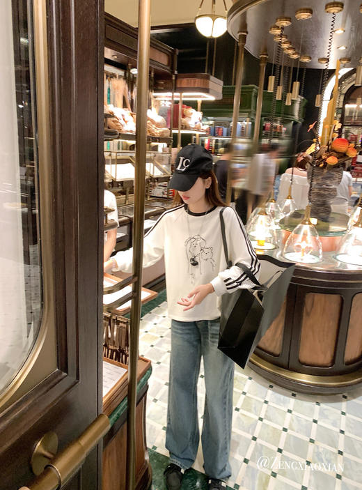 <曾小咸推荐>现货秒杀 ！微信超特价！韩系小熊印花条纹打底衫 日常159.99 立减80 秒杀79.99！！ 商品图9