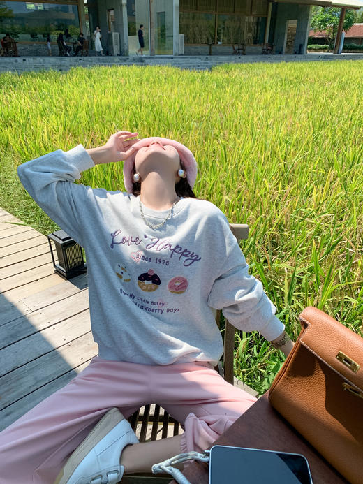 <曾小咸推荐>现货秒杀 ！微信超特价！韩系绣花字母卫衣  日常169.99 立减80 秒杀89.99！！ 商品图5