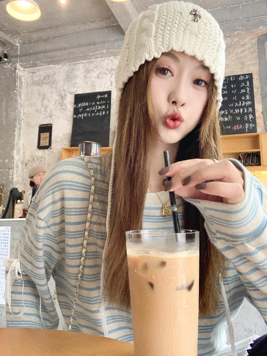 <曾小咸推荐>现货秒杀 ！微信超特价！撞色条纹拼接长袖 日常199.99 立减110 秒杀89.99！！ 商品图6