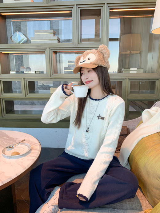 <曾小咸推荐>现货秒杀 ！微信超特价！韩系撞色边针织衫 日常189.99 立减100 秒杀89.99！！ 商品图6