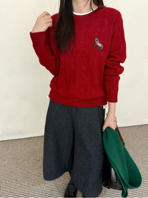 🥰【彩色小马绞花圆领羊毛衫】可爱彩色小马~💖整体栩栩如生且趣味十足 🥳日常通勤约会都能轻松驾驭 ✨炒鸡适合接下来的节日氛围 商品图3