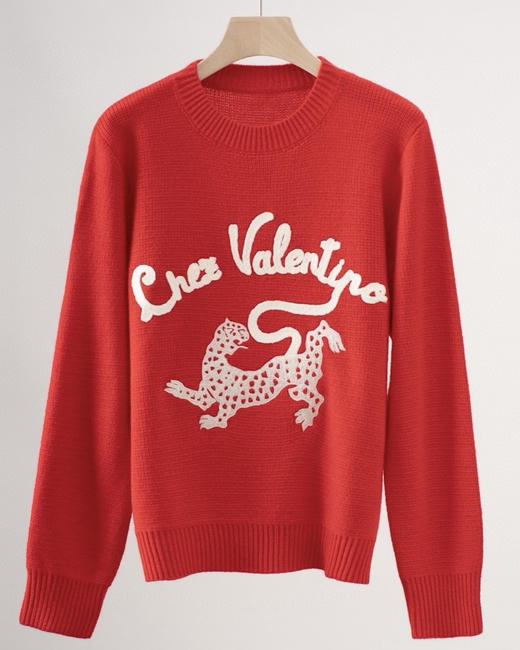 华伦天奴自带氛围的红色羊毛衫！ 商品图4