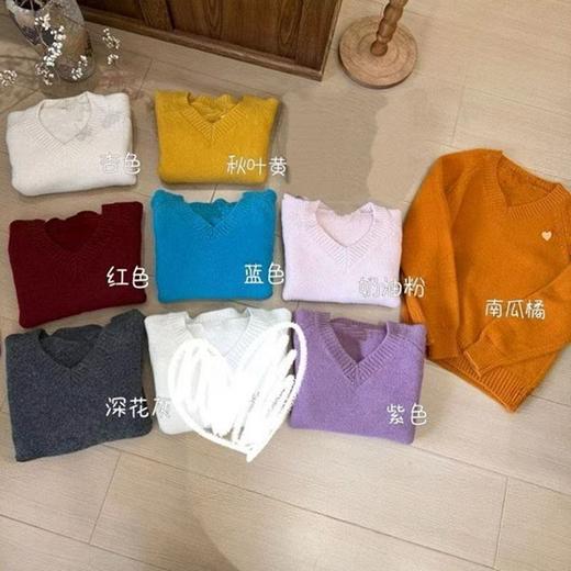 丁摩 100%羊毛V领基础款打底羊毛衫20207WX155 商品图9