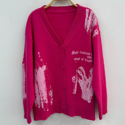 NC不规则刷漆毛织开衫50907（红）秋季253020490321 商品图2