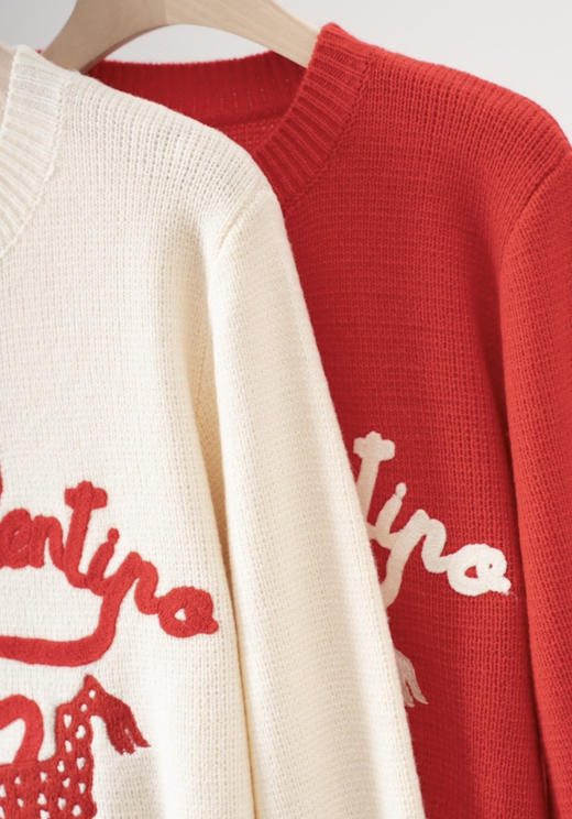 华伦天奴自带氛围的红色羊毛衫！ 商品图9