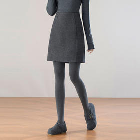 「自」全新升级【铂金会员146/天猫199/差价53】(13144)洛诗琳高腰显瘦毛呢半身裙2026新款简约气质厚款细闪A字裙