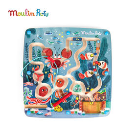 Moulin Roty 滚珠迷宫 保利的历险之旅系列 磁力游戏 木质益玩 适合1岁半以上 法国品牌 -676377