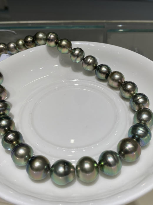 【私席真珠·新年盛宴】大溪地混彩螺纹黑珍珠项链，晕彩丰富，珠光巨亮 商品图2