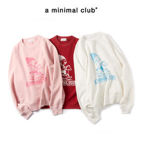 a minimal club新年系列大图案印花圆领卫衣套头常规加厚AM5CST02