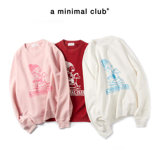 a minimal club新年系列大图案印花圆领卫衣套头常规加厚AM5CST02 商品图0