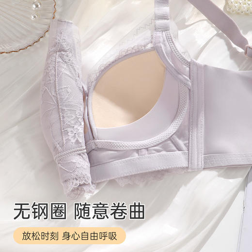 A2-【70-85AB杯】【含桑蚕丝 小胸聚拢】不空杯内衣女防下垂收副乳上托调整型文胸  梨花芳雪 /竹影摇摇 商品图6