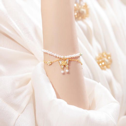 【故宫饰品】故宫福蝶系列蝴蝶手链项链和田玉手串文创新年生日礼物 商品图1