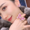 GAONAS  粉蝶仙 时尚粉色蝴蝶耳环11734EP 商品缩略图3
